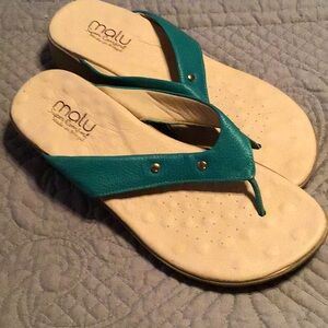 Malu pillow top wedge flip flop thong sandals.